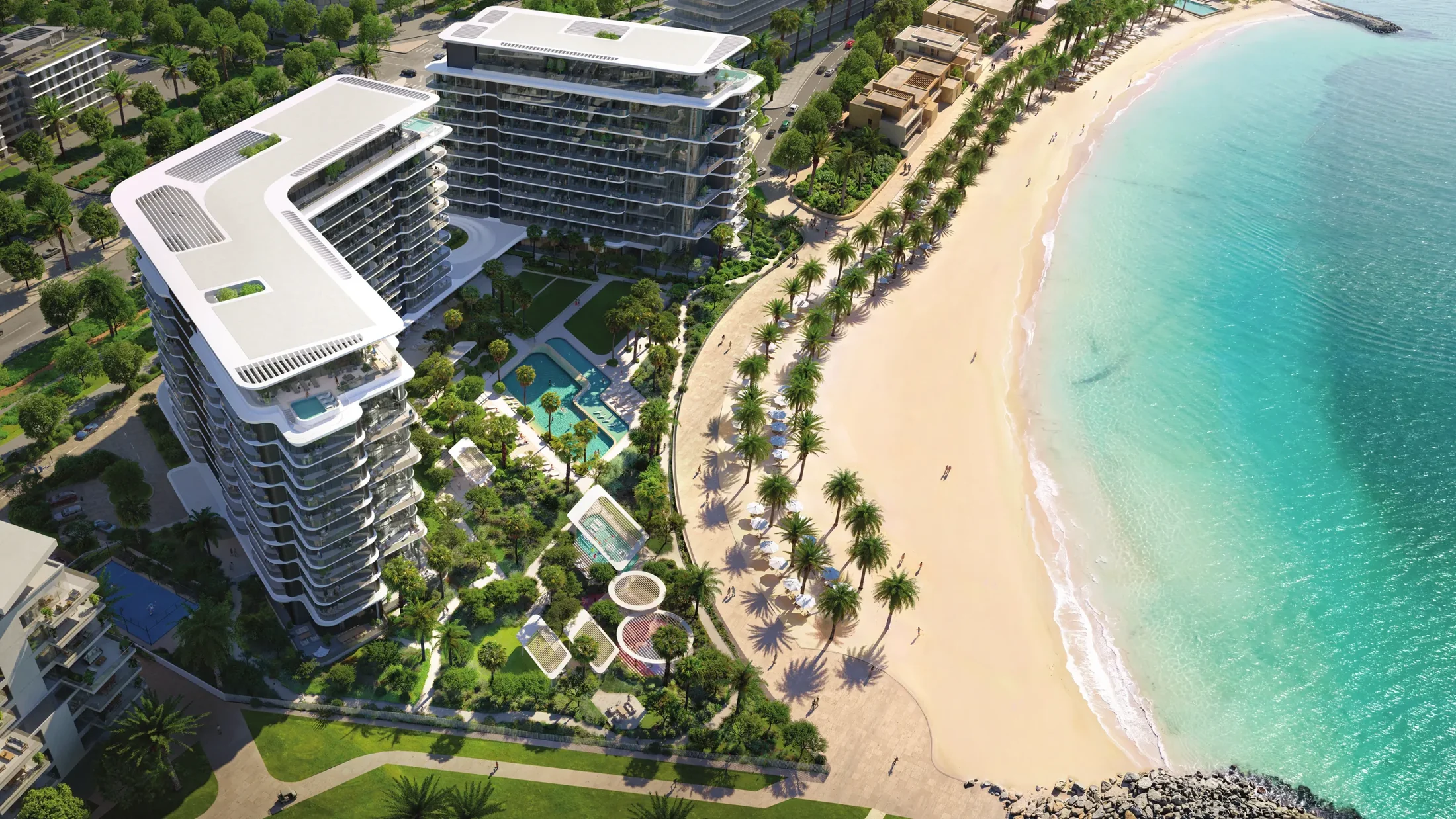 Beachfront setting