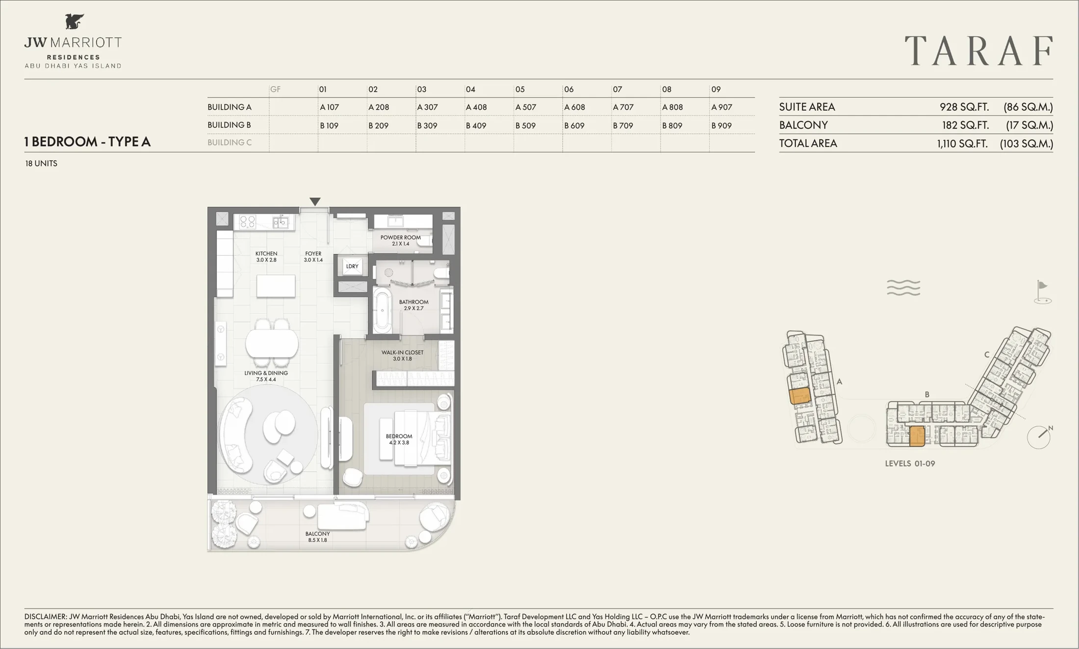 One bedroom, Type A